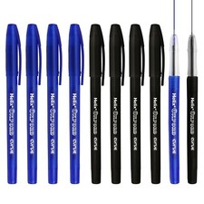Helix Oxford Curve Ballpoint Pen 1.0mm Needle Point Nib Black and Blue 10 Pack