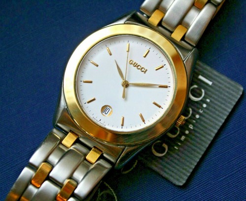 OROLOGIO GUCCI CASSA ACCIAIO ORO 18 KT REF. 536 M BRACCIALE | eBay