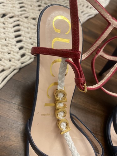 Gucci April Ankle Strap Sandals 37.5 New ๐ฎ๐น - Picture 3 of 12