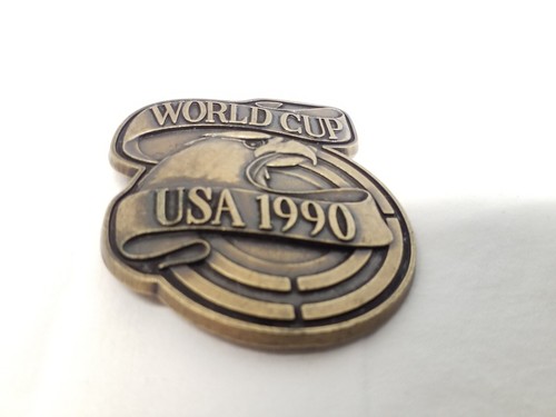 Vintage Bronze Gürtelschnalle "WM USA 1990 FIFA Futbol Fußball Souvenir Sport - Bild 2 von 10