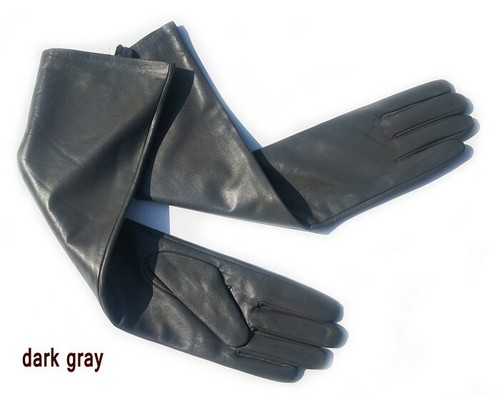 women 47cm(18.5")classic plain style elbow long leather gloves(multi colors) - Picture 12 of 15