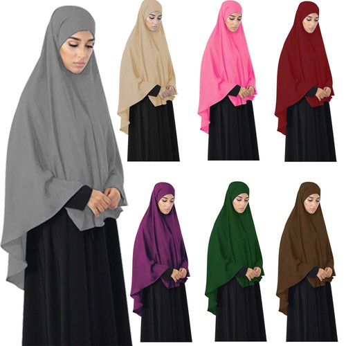 One Piece Women Khimar Muslim Hijab Prayer Overhead Headscarf - Picture 1 of 22