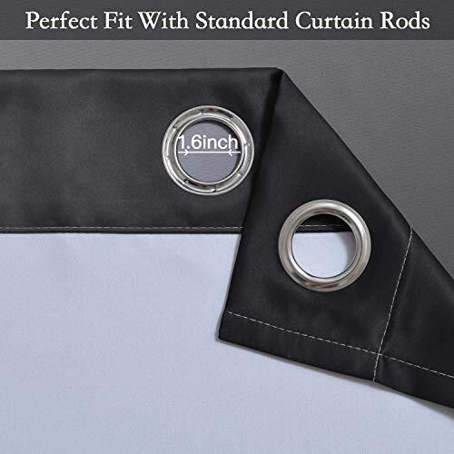 SimpleHome Ombre Room Darkening Curtains for Bedroom, Gradient Black to Grey - Picture 3 of 8