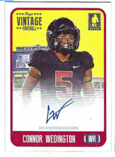 CONNOR WEDINGTON 2021 ONYX VINTAGE FOOTBALL ON CARD ROOKIE AUTO BLUE /400
