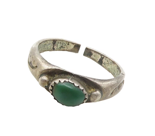 SOUTHWESTERN 925 Silver Vintage Antique Jasper Large Band Ring Sz 11 RG16840