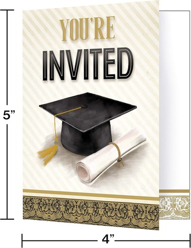 Graduation Classic Fold over Invitations – 16 Count - Picture 2 of 2