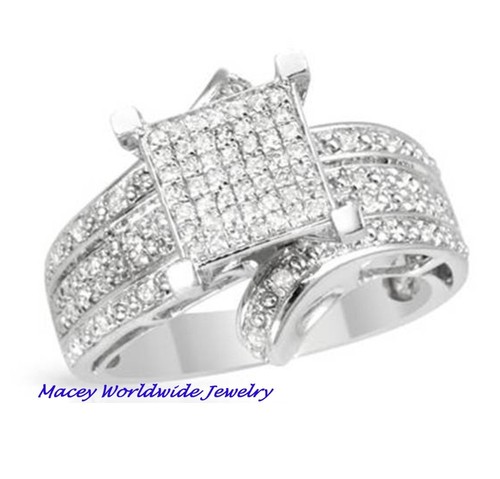 Silver Princess White Diamond Designed Luxurious Bridal Engagement Ring .40C
