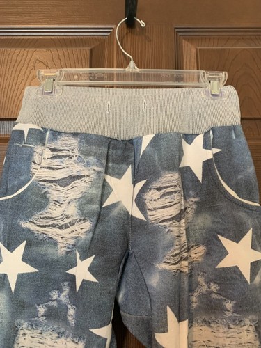 Mooili Junior's Denim Star Leggings Smooth sz S-M - Picture 3 of 6
