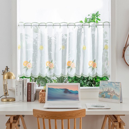 Cafe Kitchen Curtain Valance Window Door Sheer Net Voile Short Decor Panel Home - Foto 21 di 25