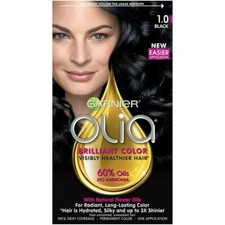 GARNIER OLIA OIL POWERED PERMANENT HAIR COLOR, 1.0 BLACK *DISTRESSED PKG*