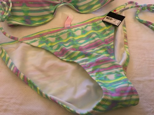 Victoria's Secret NEW Flirt Strapless Bandeau 32D,M String Bikini Bottom - Picture 3 of 6