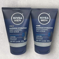 2 x NIVEA MEN Maximum Hydration Deep Cleaning Face Scrub with Aloe Vera, 4.4 Oz