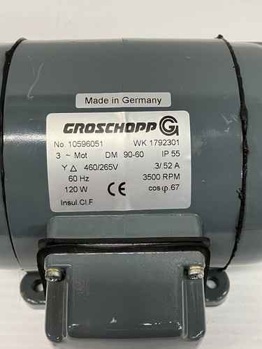 Groschopp WK 1792301 DM 90-60 Motor 460/265V 3500 RPM 120W - Picture 4 of 8