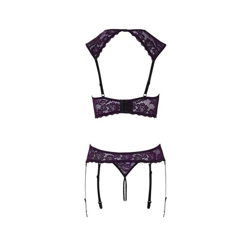 Sexy Dessous Erotik Reizwäsche Strapse Set Hebe Schritt offen Perlen Kette "Jade - Bild 10 von 11