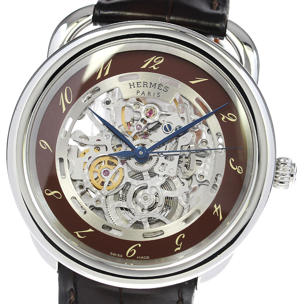 HERMES AR6.710 Arceau Skeleton Men's Watch From Japan G0908 HERMES AR6.710 Arceau Skeleton Men's Watch From Japan G0908