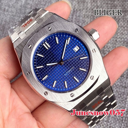 BLIGER 41mm NH35A Automatic Men's Watch Texture Sterile Dial Lume Sapphire Glass - Picture 4 of 24