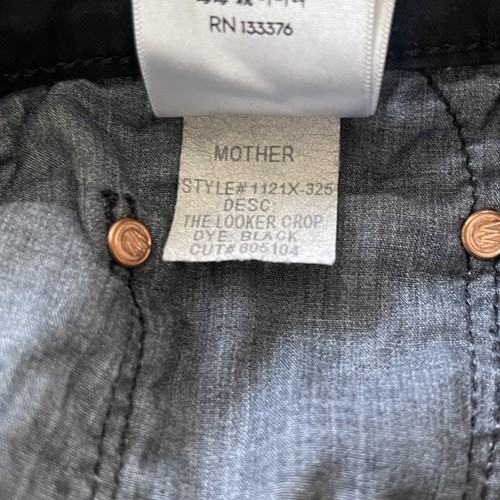 Mother Denim Womens 28 The Looker Crop Jeans Black Skinny Pants Retro Classic - Picture 10 of 10