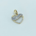 10k Solid Yellow Gold Genuine Natural Diamonds Heart Pendant