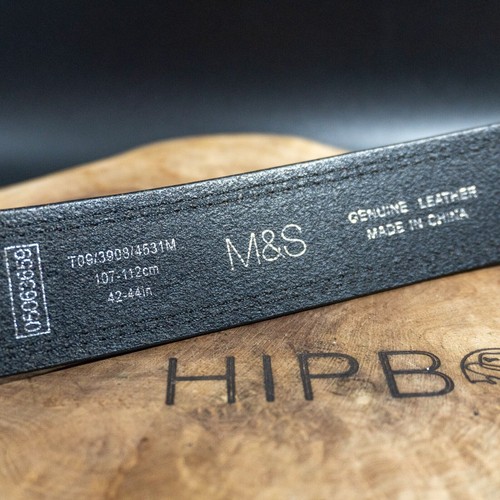 Marks and Spencer cintura da uomo M&S jeans vintage in pelle neri taglia 42-44 - Imagen 4 de 4