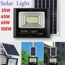 Commercial 200W LED Solar Street Flood Light Outdoor Dusk To Dawn Wall Road Lamp