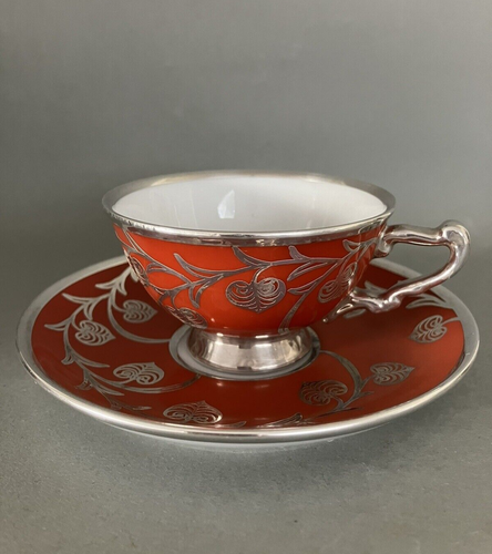 Porzellan Moccatasse Jugendstil M. Veyhl Silberporzellan & Heinrich & Co , Selb - Bild 9 von 9