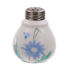 EAPG Buckeye Plain Joe Blue Flower Milk Glass Single Salt Shaker 2 1/2" Tall