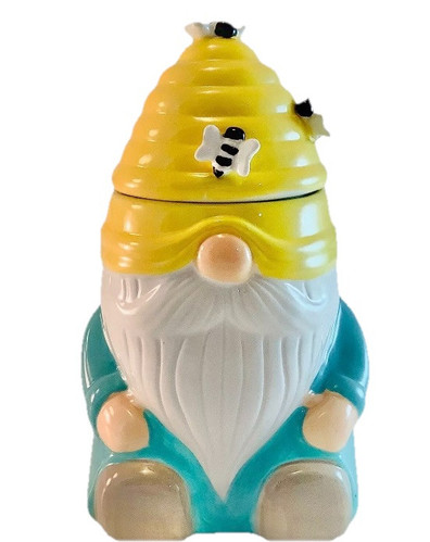 2 Martha Stewart Ceramic Gnome Beehive Candle Jar w Lid 20.5oz Vanilla Honey NWT - Picture 2 of 12
