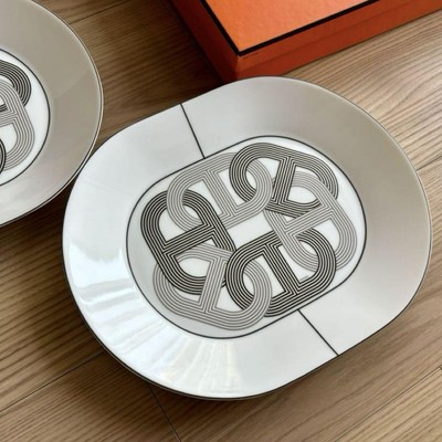 【廃盤】大皿HERMES ラリー24 Rallye24ラウンドプレート 24cm 在庫僅か！エルメスの廃盤食器「Rallye 24(ラリー 24)」を海外お