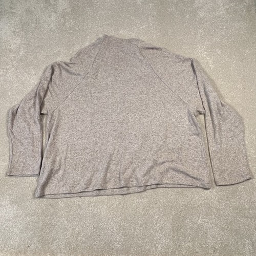 H&M weicher hellbrauner asymmetrischer Langarm-Pullover mit Knöpfen bequem Damen Medium - Bild 8 von 10
