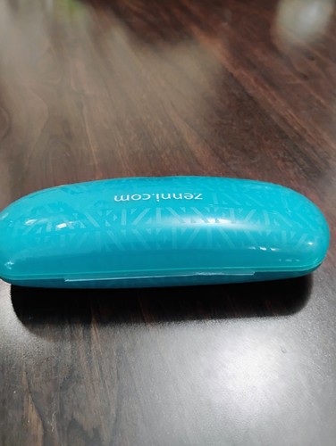 Zenni Plastic Hard Shell Eyeglass Case in Turquoise w/ Cleaning Cloth 7x2.5 - Picture 16 of 16