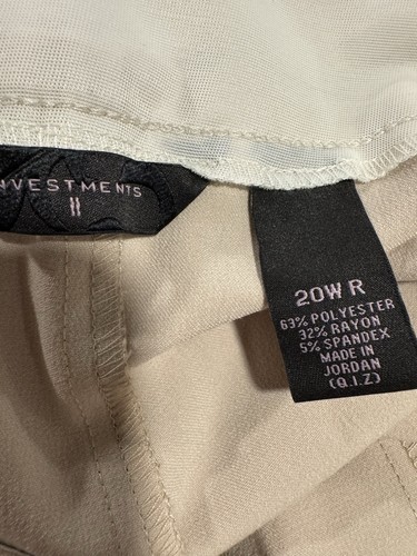 Investments II Slacks Pants Hose Damen 20W Hellbraun Khaki Weite Taille Schlankmacher - Bild 7 von 7