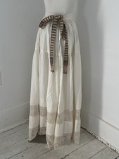 Victorian Era Antique Long Cotton Petticoat Maxi Skirt Incredible Details