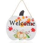 Thanksgiving Welcome Sign Wooden Door Sign Pumpkin Doorplate Welcome Door Plate
