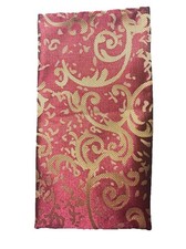 Men pocket square Red Gold Iridescent Paisley Hand Made