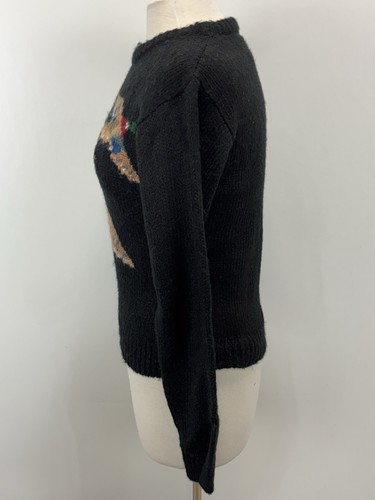 Vintage Mallard Duck Pullover Gr. Medium Damen schwarz Strick 80er Preppy klassisch - Bild 2 von 8