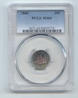 1860 Seated Liberty Dime, PCGS MS-64, Purple and Blue Tone