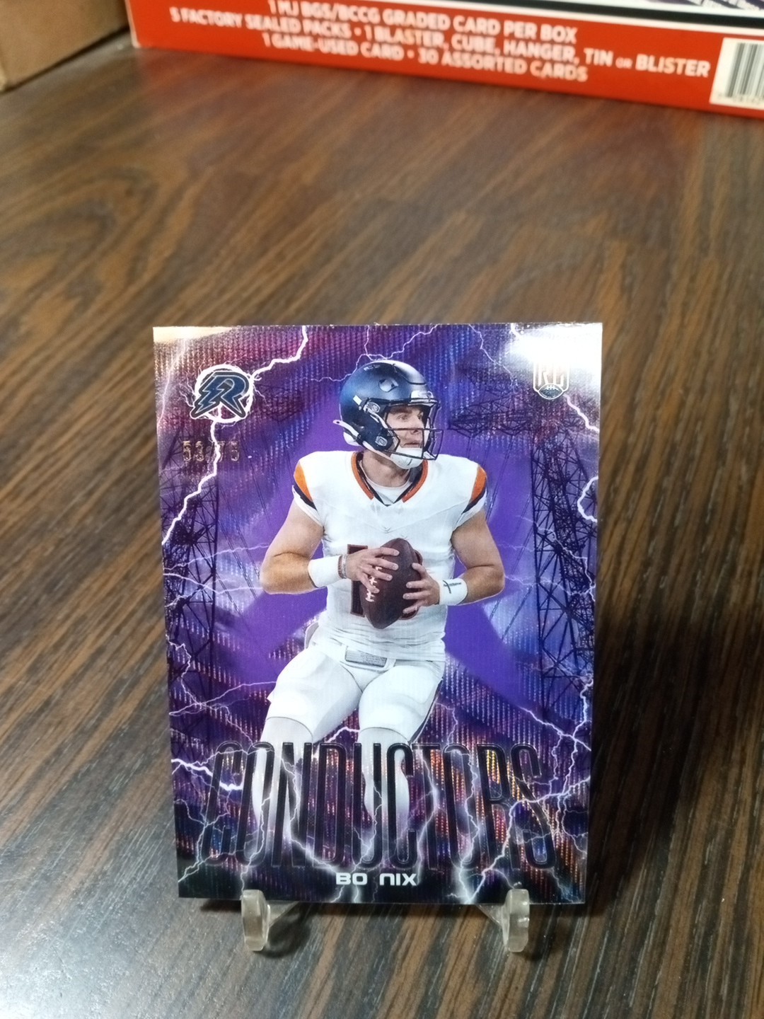 2024 Topps Resurgence Conductors Bo Nix RC #C-8 Purple Wave Refractor SP 53/75