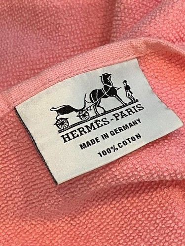 HERMES Paris Cotton Beach Towel Bath Mat Towel Pink 95×140cm with Box - Picture 3 of 5