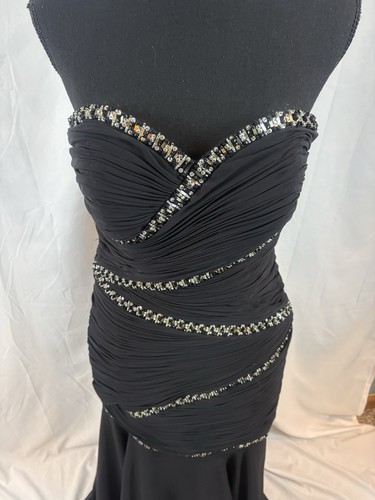 Atelier Alyce Satin Rouge Collection Long Beaded Ruch Strapless Formal Dress 10 - Picture 8 of 23