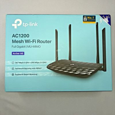 TP-Link Archer A6 AC1200 1200Mbps Wireless MU-MIMO Gigabit Wi-Fi Router - Black