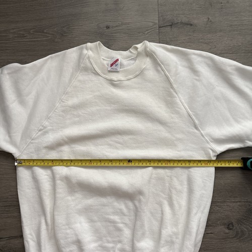Vintage Jerzees Sweatshirt Size L 42-44 Pullover Crewneck Made In USA White NOS - Picture 7 of 12