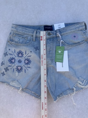 Lucky Brand Womens Blue Embroidered Distressed 90's Midi Cut Off Short Size 6/28 - Bild 7 von 11