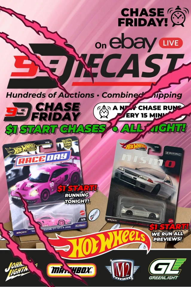 ⏰ Chase Friday 🔥 Every 15 min 🦖 $1 Start Roxy Porsche! Hot Wheels 09/18