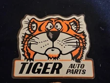 VTG Tiger Auto Parts Window Decal  4"  RARE