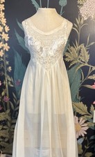90s Victoria  s Secret White Lace Sheer Nightgown Slip Dress Medium Vintage Y2K
