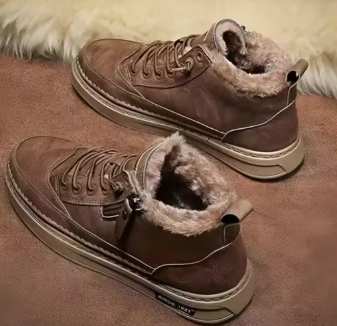 Herren Stiefel Kunstleder Wasserdicht Rutschfest Winter - Bild 2 von 3