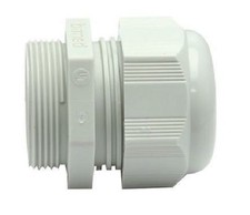 Dome Cap Cable Gland, gray, Polyamide, M25, cable .51 - .70, locknut and o-ring