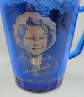 Vtg Shirley Temple Cobalt Blue Creamer Glass Hazel-Atlas 1930s Depression Era
