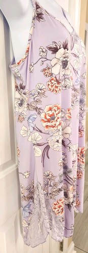 Lilac & London Sz L Lavender Purple Floral Nightgown Lace Detail - Picture 2 of 6