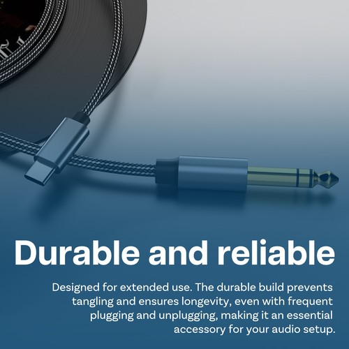 USB C to 6.35mm 1/4" TRS Auxiliary Male Cable, Audio Adapter Jack Stereo Cable - Picture 4 of 5